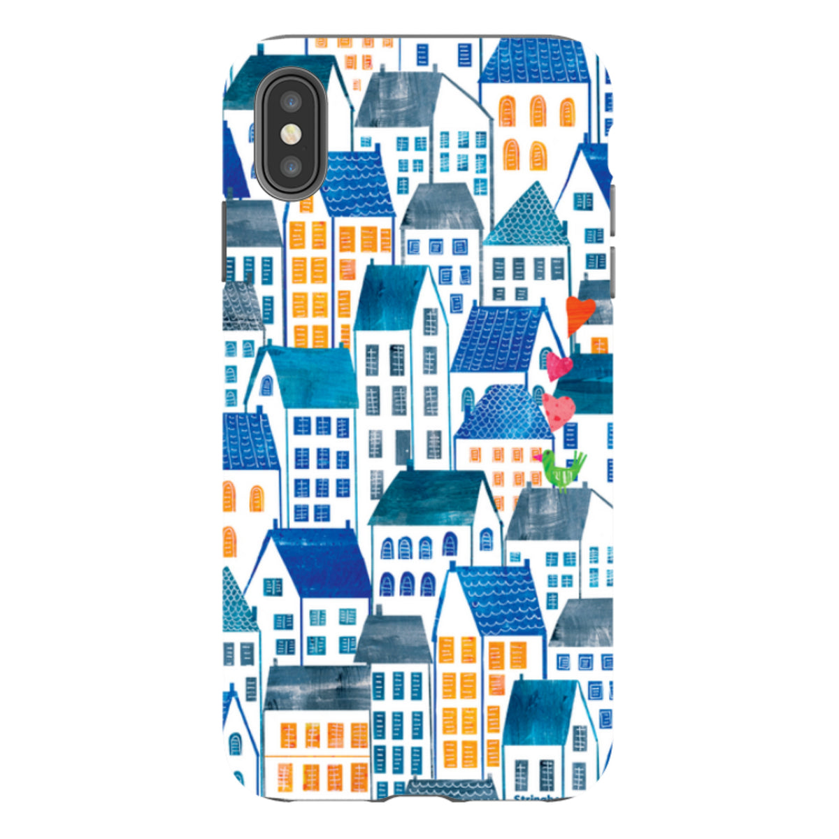 iPhone Tough Case - Blue Rooftop Houses By Tracey English