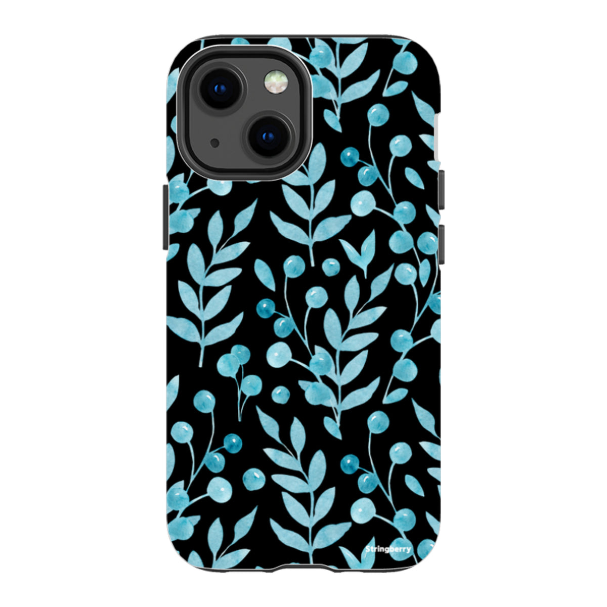 iPhone Tough Case - Blue Xmas Florals