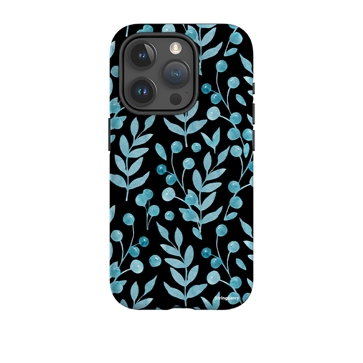 iPhone Tough Case - Blue Xmas Florals