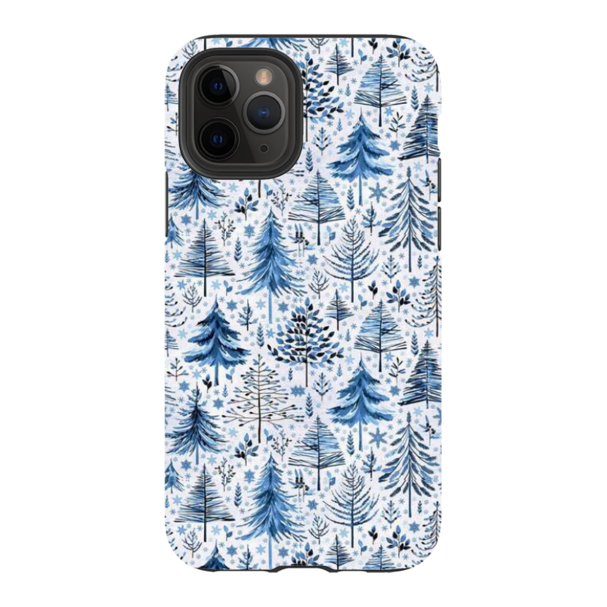 iPhone Tough Case - Blue Xmas Trees By Elisabeth Haager