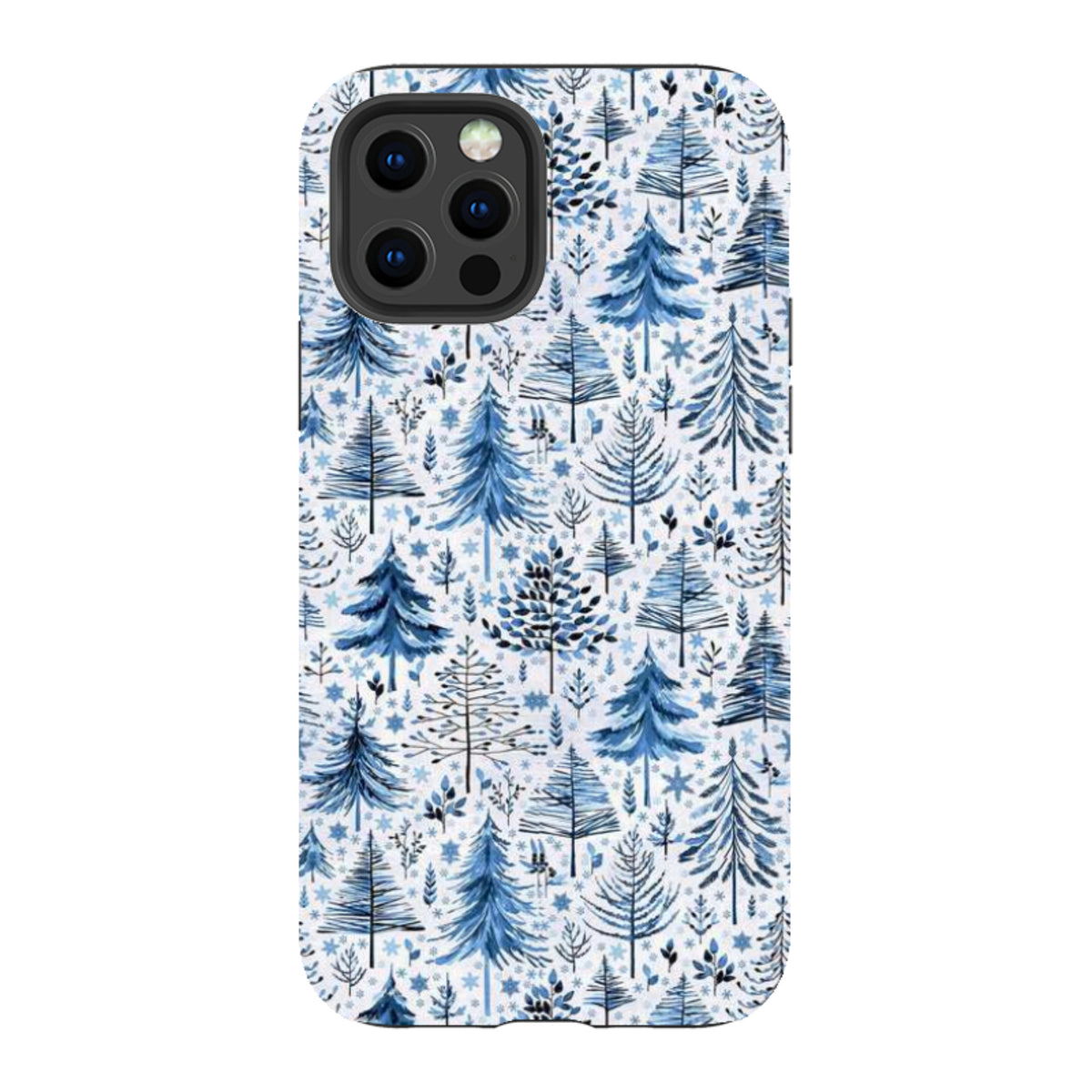iPhone Tough Case - Blue Xmas Trees By Elisabeth Haager
