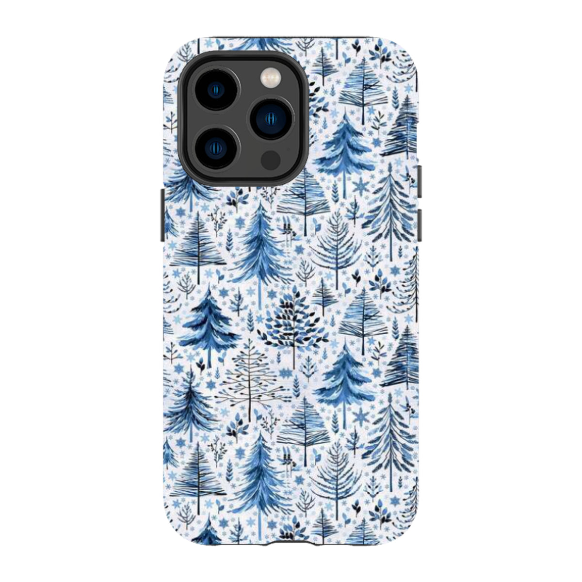 iPhone Tough Case - Blue Xmas Trees By Elisabeth Haager