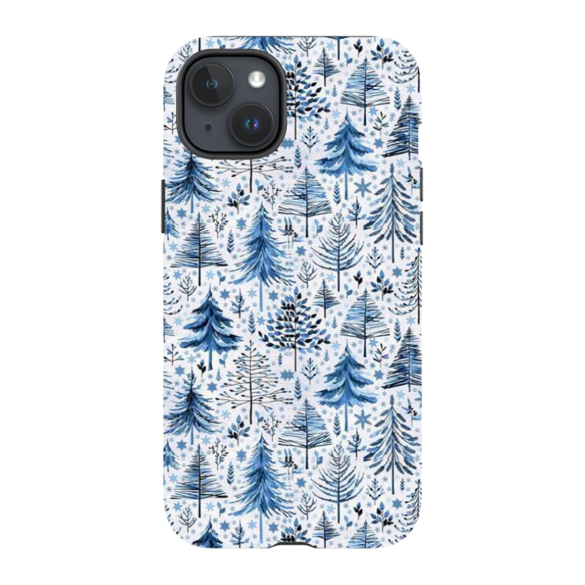iPhone Tough Case - Blue Xmas Trees By Elisabeth Haager