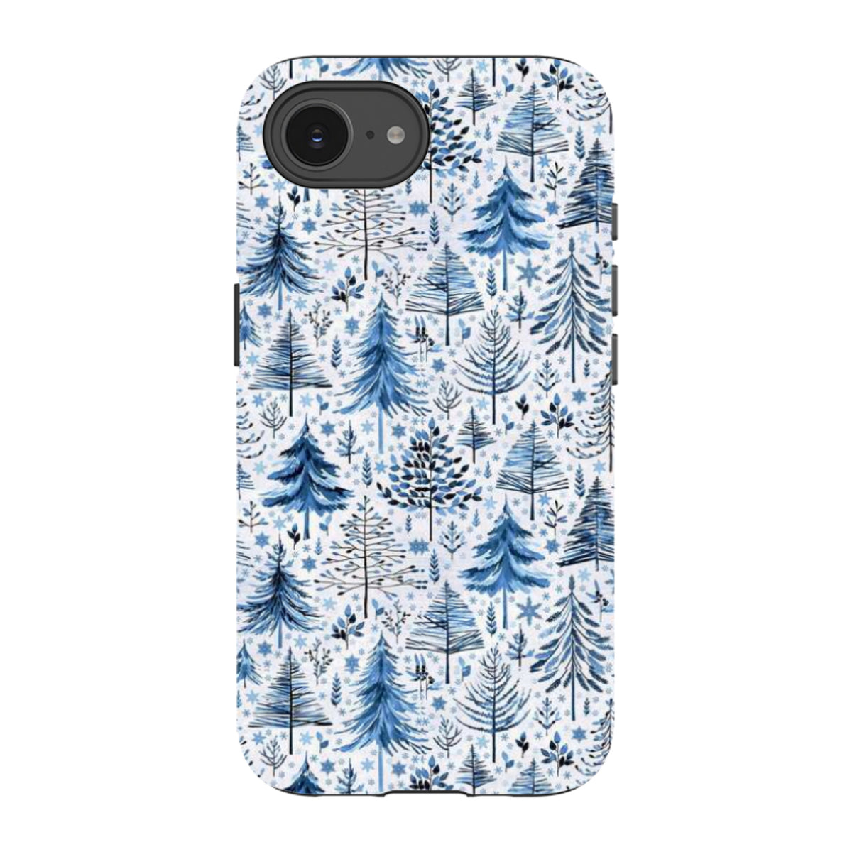 iPhone Tough Case - Blue Xmas Trees By Elisabeth Haager
