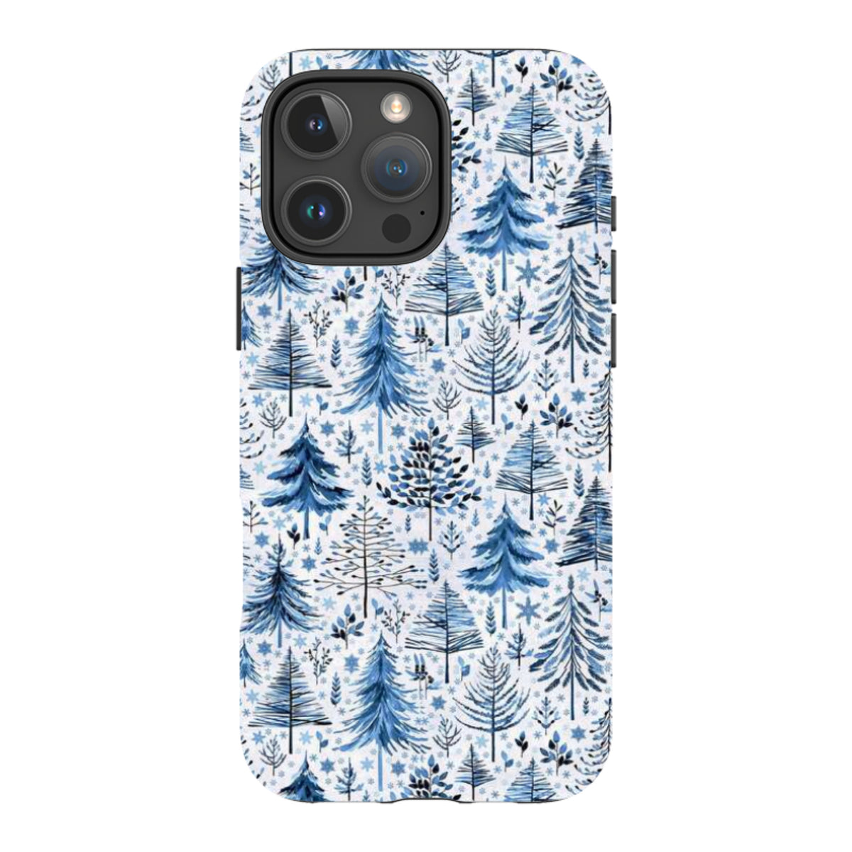 iPhone Tough Case - Blue Xmas Trees By Elisabeth Haager