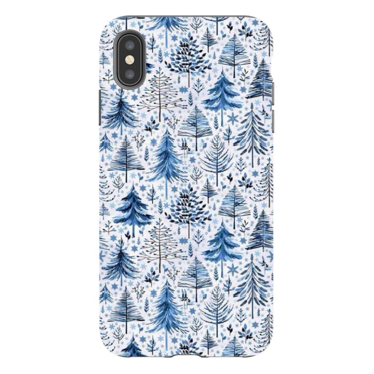 iPhone Tough Case - Blue Xmas Trees By Elisabeth Haager