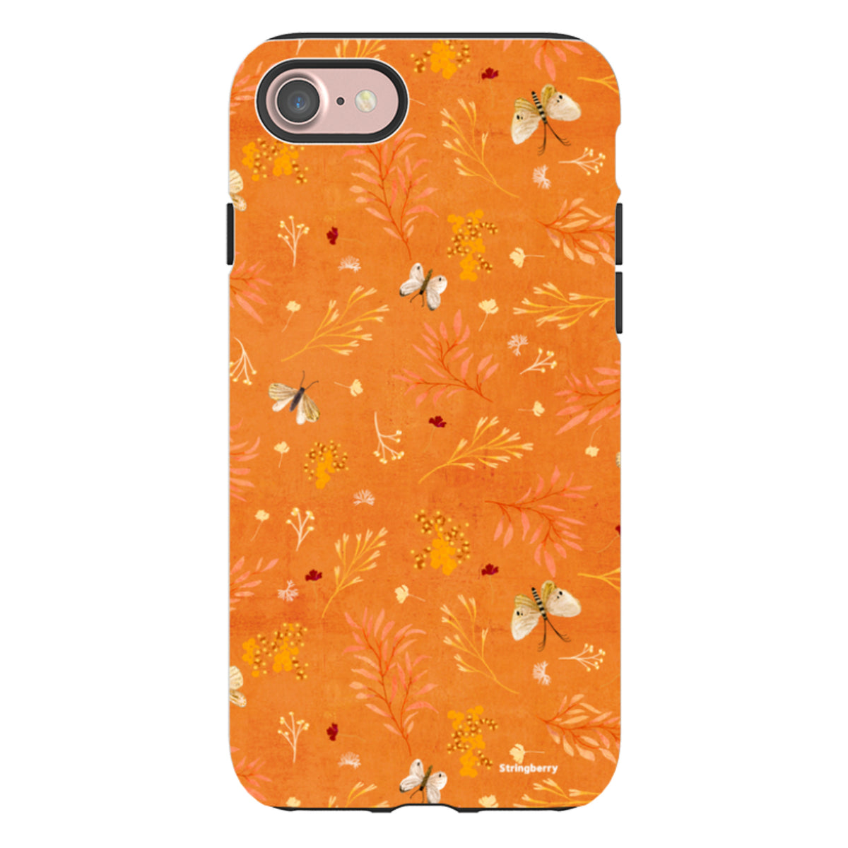 Твърд кейс за iPhone - Blush Floral Orange от Катрин Куин