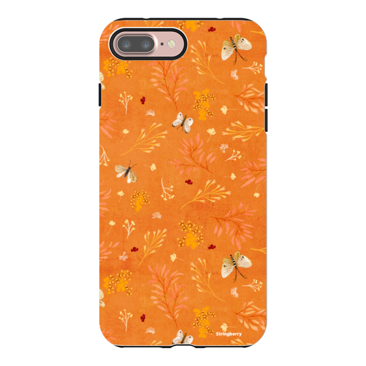 Твърд кейс за iPhone - Blush Floral Orange от Катрин Куин