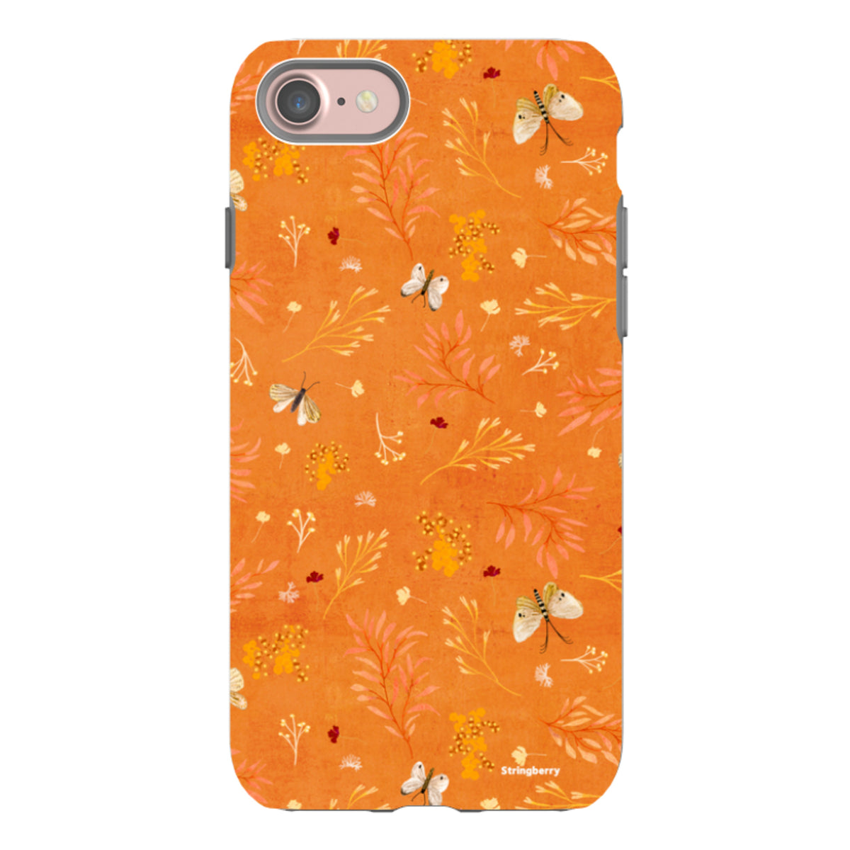Твърд кейс за iPhone - Blush Floral Orange от Катрин Куин