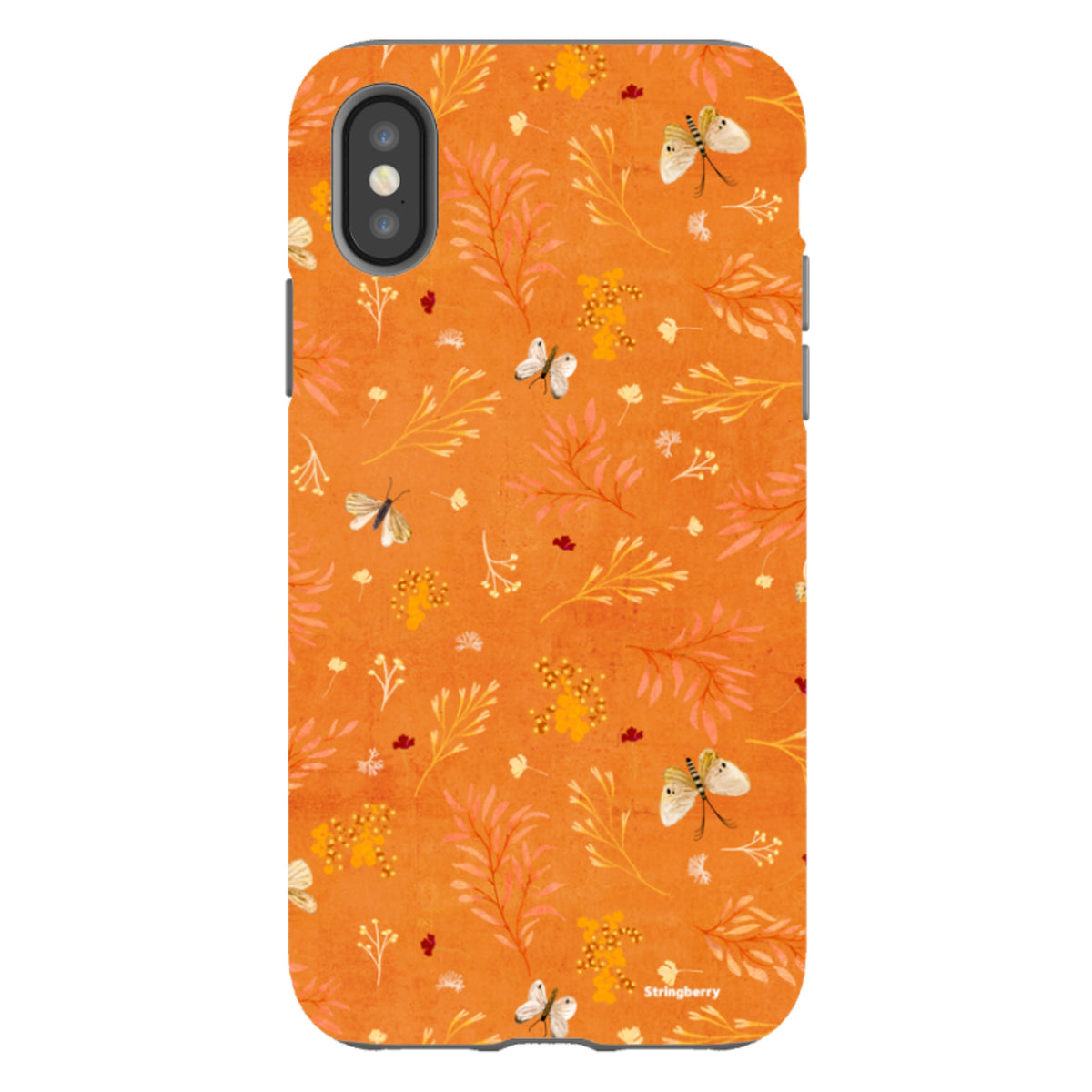 Твърд кейс за iPhone - Blush Floral Orange от Катрин Куин