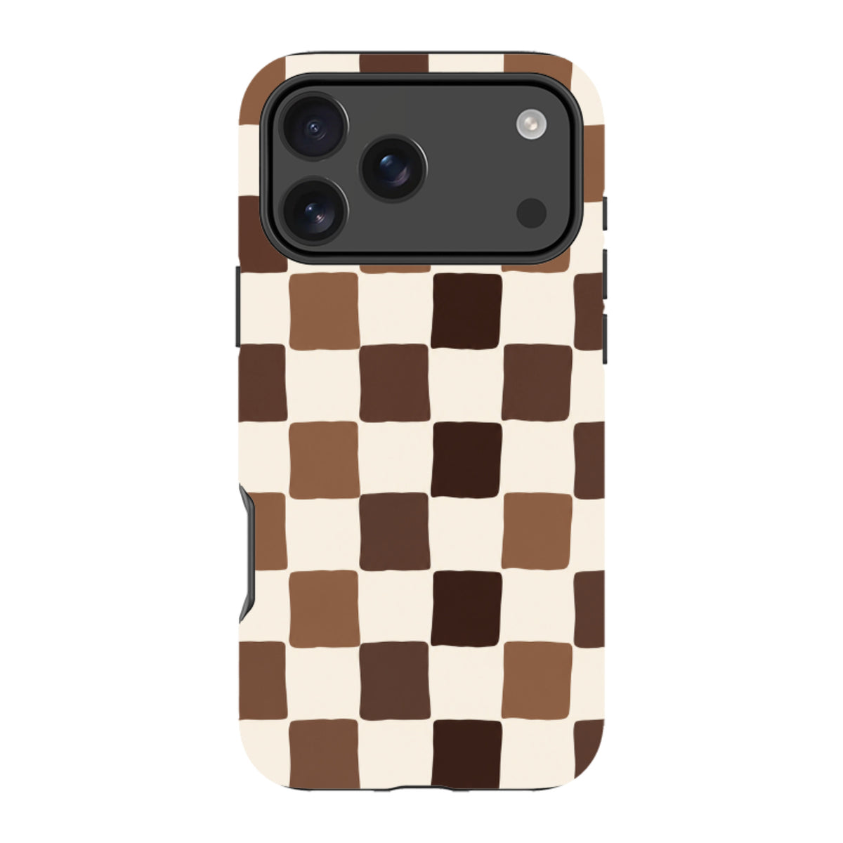 iPhone Tough Case - Brown Checkerboard