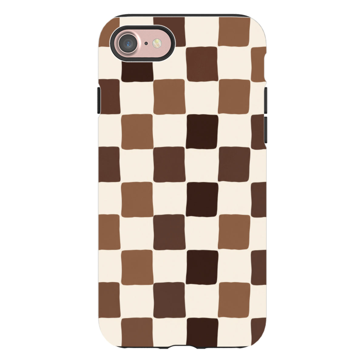iPhone Tough Case - Brown Checkerboard