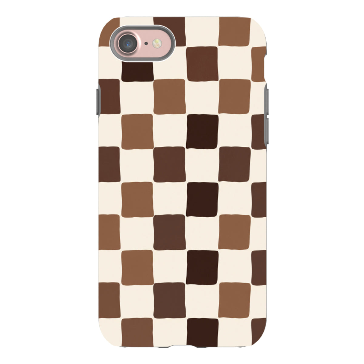 iPhone Tough Case - Brown Checkerboard
