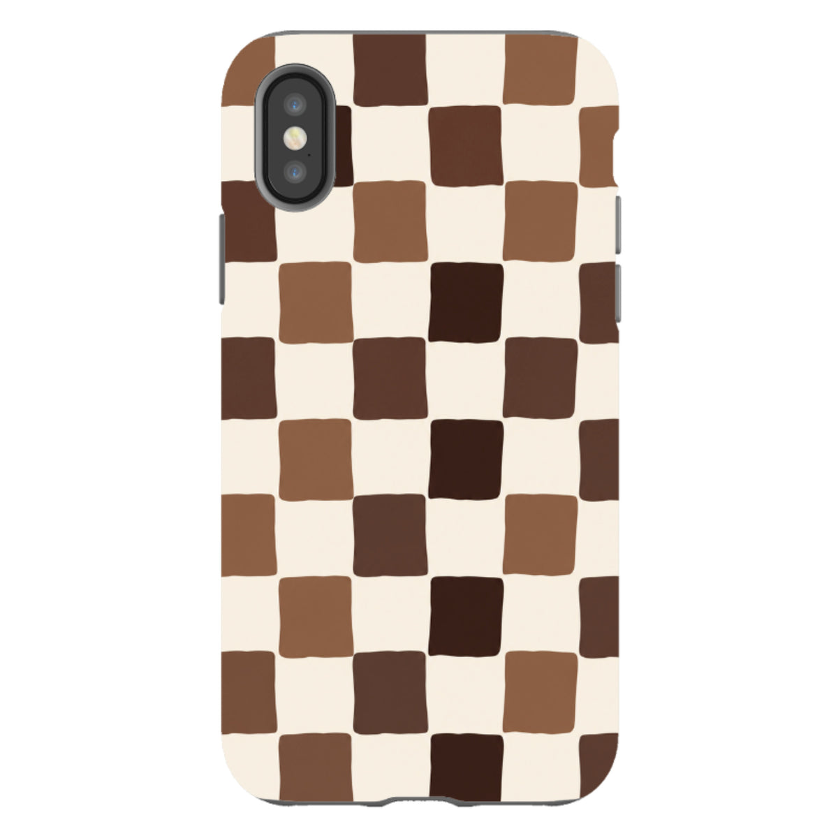 iPhone Tough Case - Brown Checkerboard