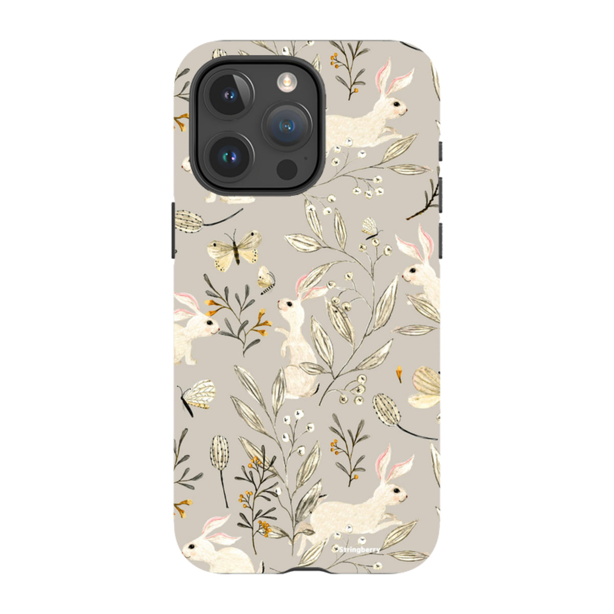 iPhone Tough Case - Bunnies Grey By Katherine Quinn