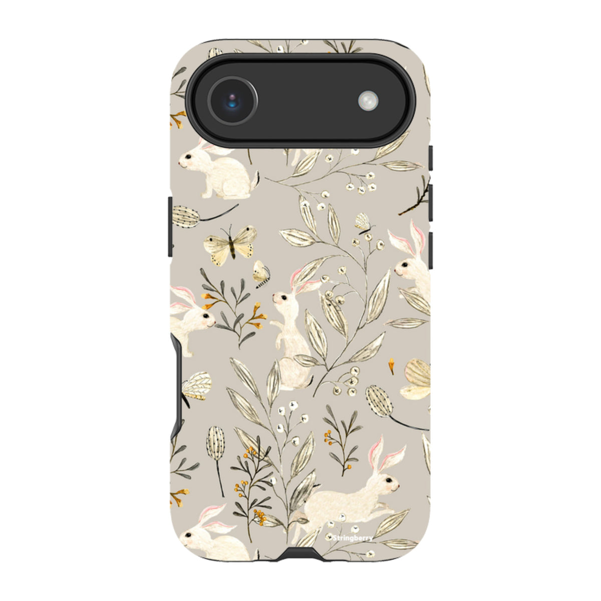 iPhone Tough Case - Bunnies Grey By Katherine Quinn