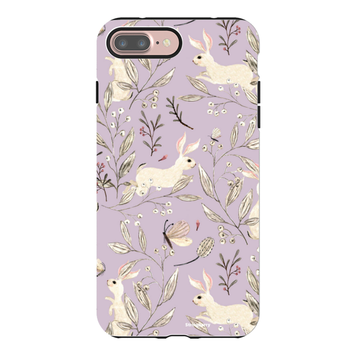 iPhone Tough Case - Bunnies Mauve By Katherine Quinn