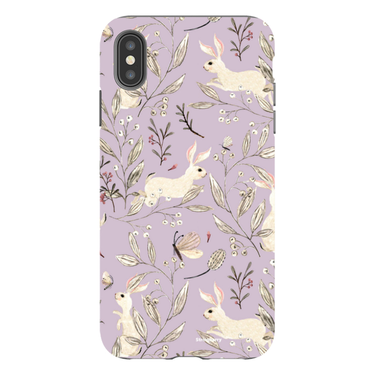 iPhone Tough Case - Bunnies Mauve By Katherine Quinn