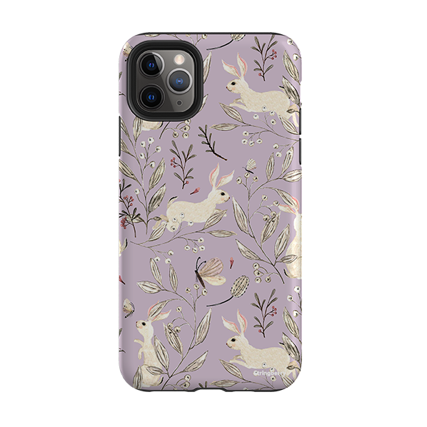 iPhone Tough Case - Bunnies Mauve By Katherine Quinn