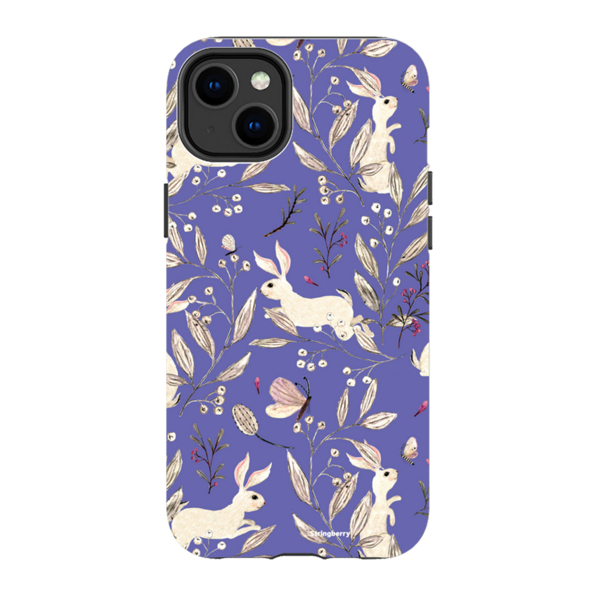 iPhone Tough Case - Bunnies Periwinkle By Katherine Quinn