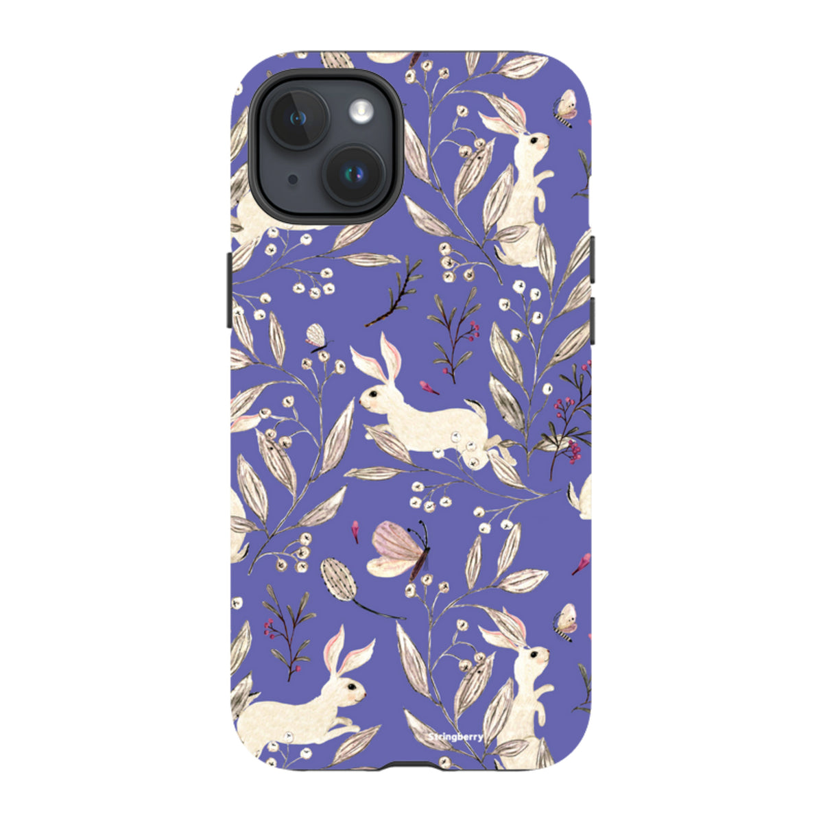 iPhone Tough Case - Bunnies Periwinkle By Katherine Quinn