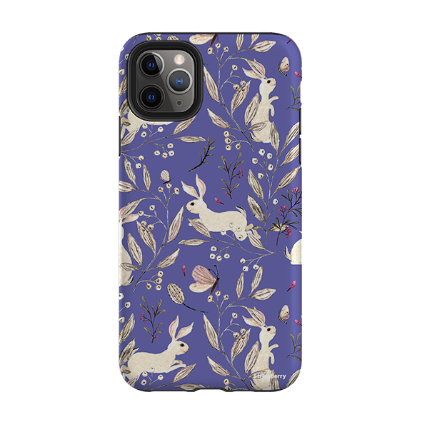 iPhone Tough Case - Bunnies Periwinkle By Katherine Quinn