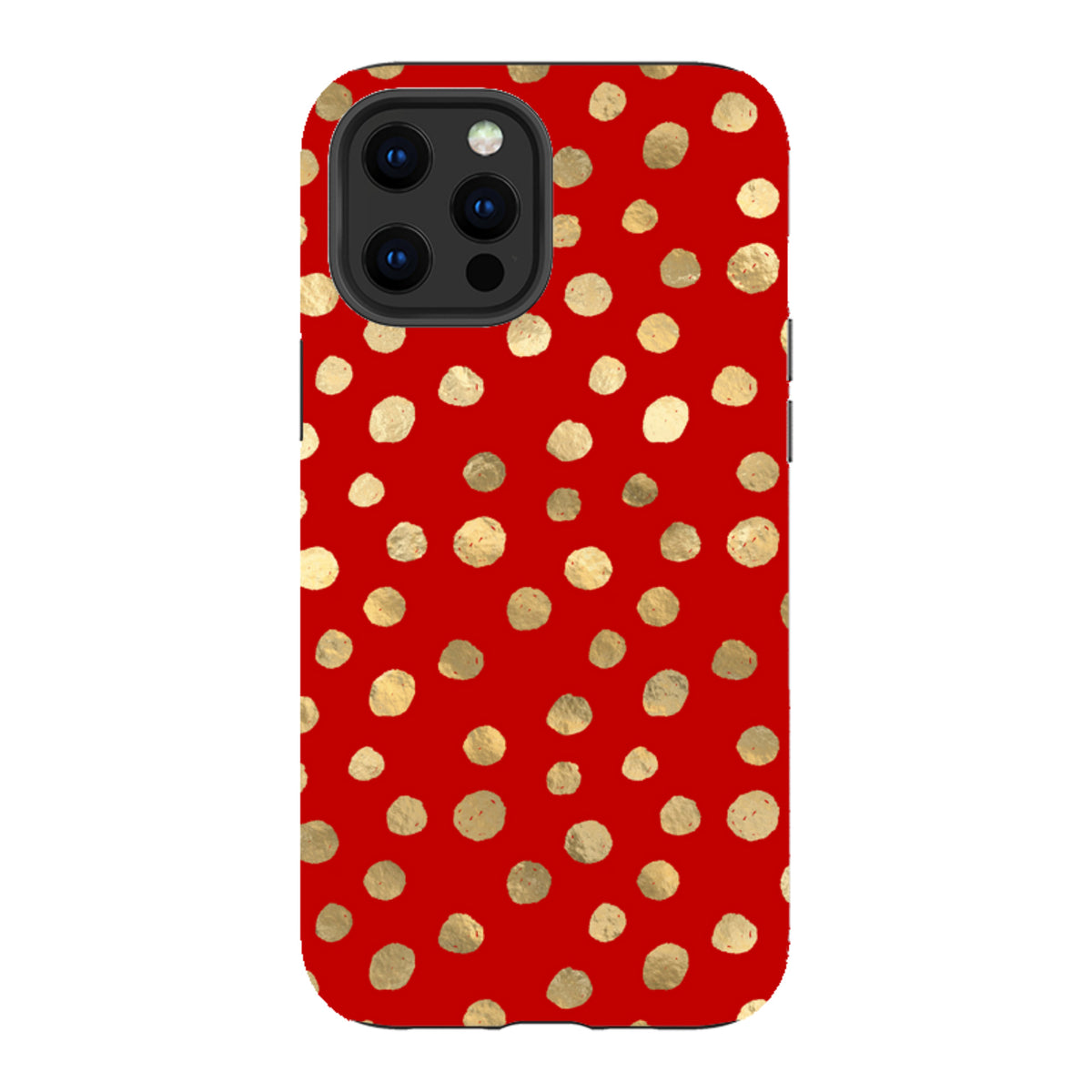 Здрав калъф за iPhone - Бордо и златни звезди