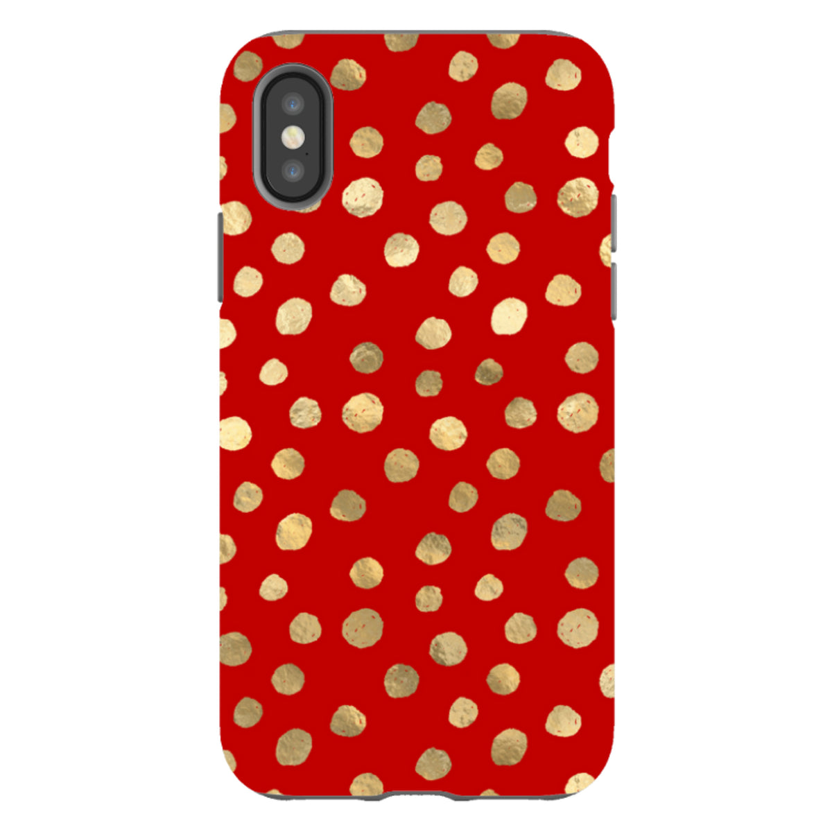 Здрав калъф за iPhone - Бордо и златни звезди
