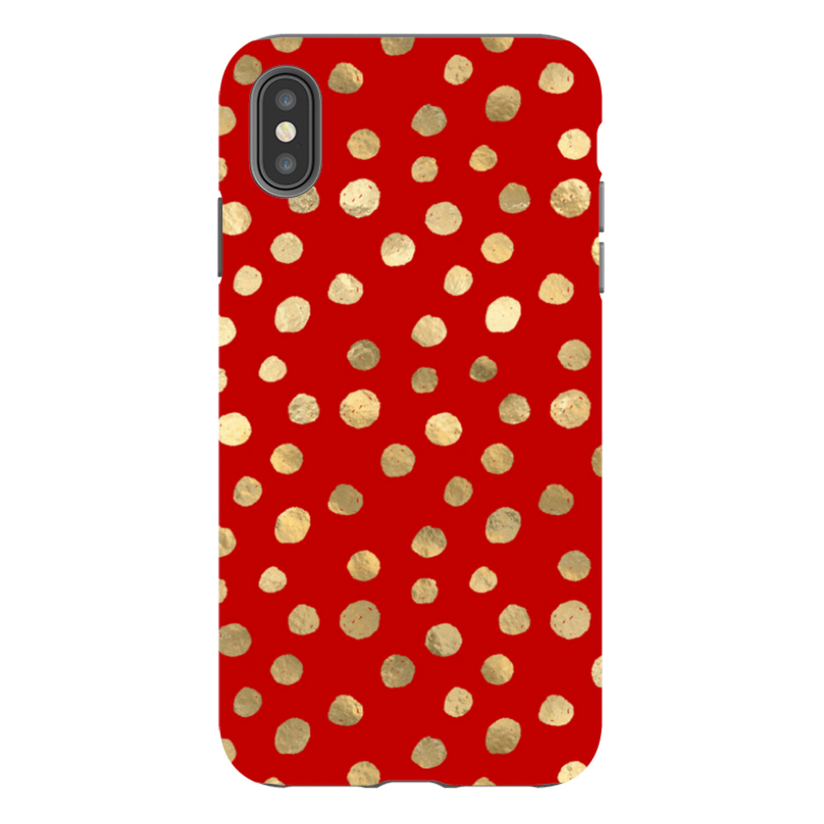 Здрав калъф за iPhone - Бордо и златни звезди