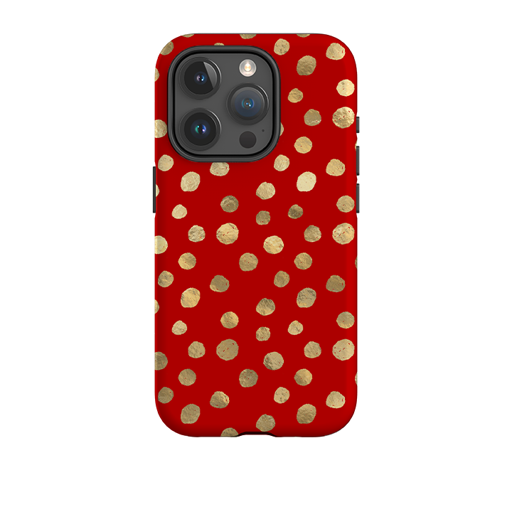 iPhone Tough Case - Burgundy and Gold Stars