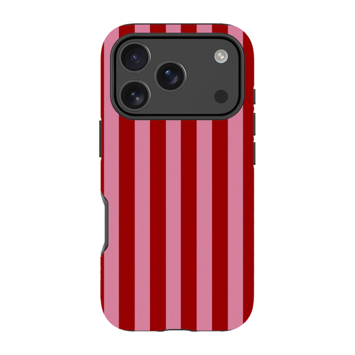 iPhone Hardcase – Burgund & Pink gestreift