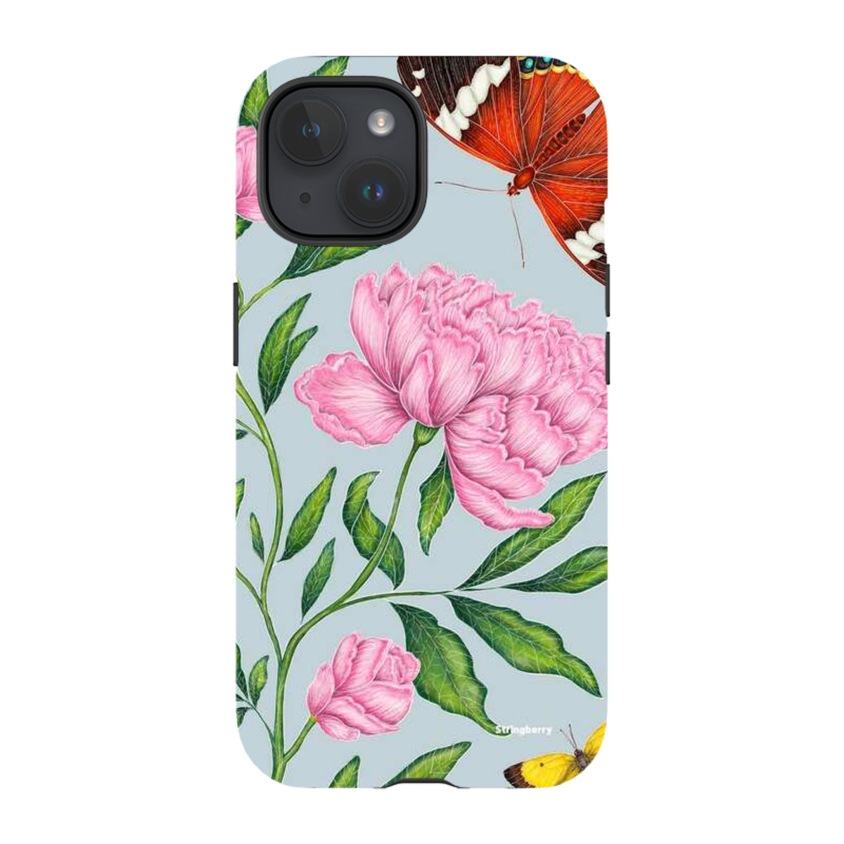 iPhone Tough Case - Butterflies And Peonies By Catherine Rowe