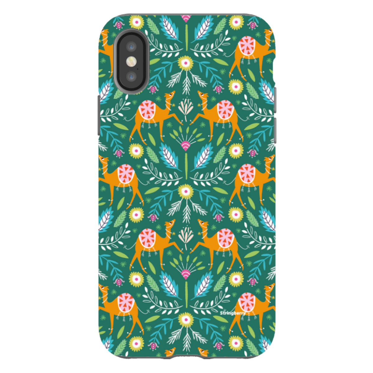 iPhone Tough Case - Camel Damask By Ali Brookes