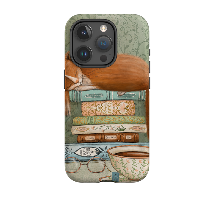 iPhone Tough Case - Cat and Books By Maja Lindberg