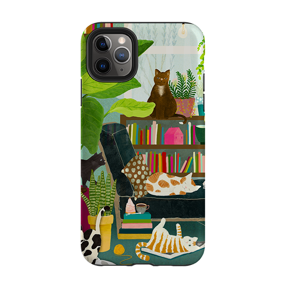 iPhone Tough Case - Cat Library By Katherine Quinn