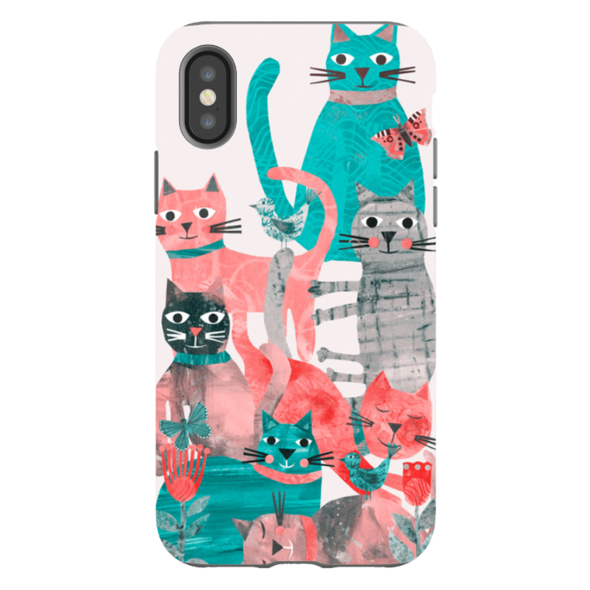 iPhone Tough Case - Cat Party II By Tracey English