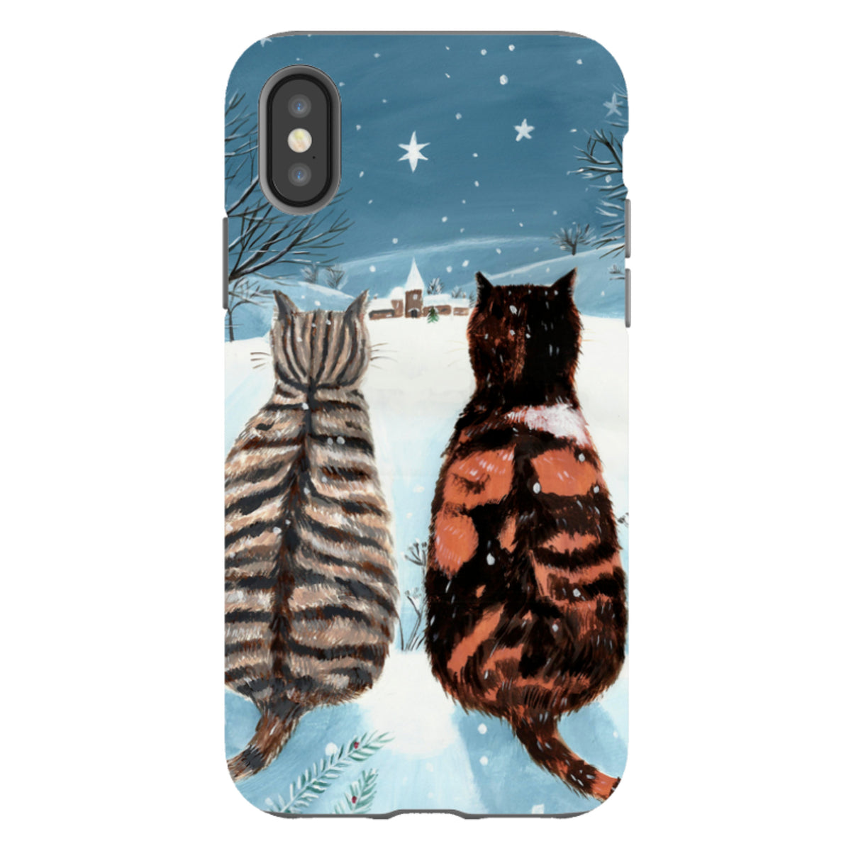iPhone Удароустойчив кейс - Коледна котка от Mary Stubberfield