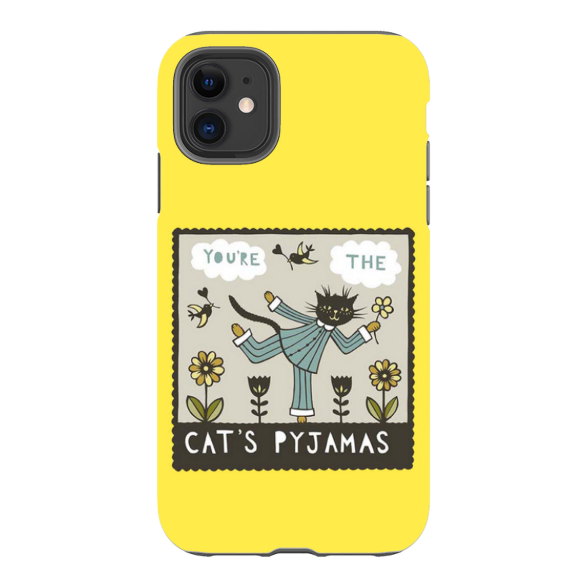 iPhone Tough Case - Cats Pyjamas Yellow By Suzy Taylor