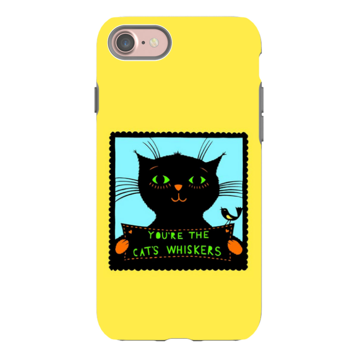 iPhone Tough Case - Cats Whiskers Yellow By Suzy Taylor