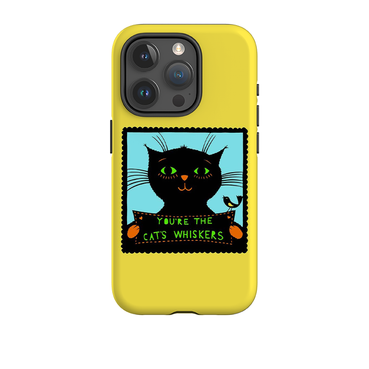 iPhone Tough Case - Cats Whiskers Yellow By Suzy Taylor