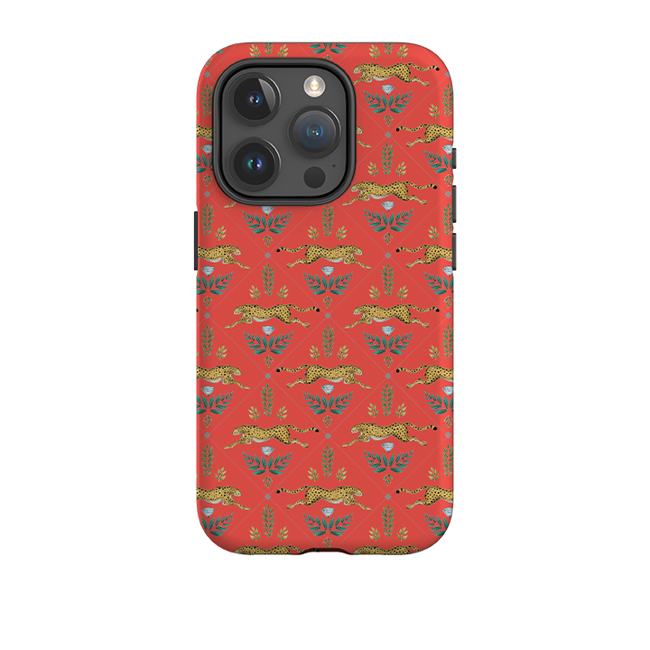 iPhone Tough Case - Cheetah Red By Catherine Rowe