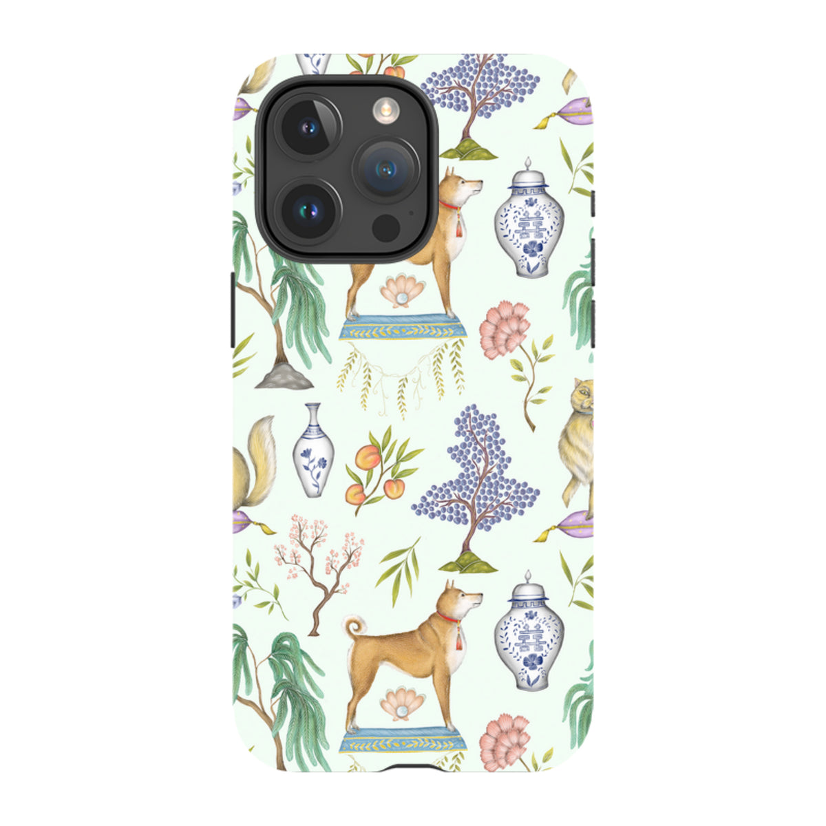 iPhone Tough Case - Chinoiserie Menagerie Green By Catherine Rowe