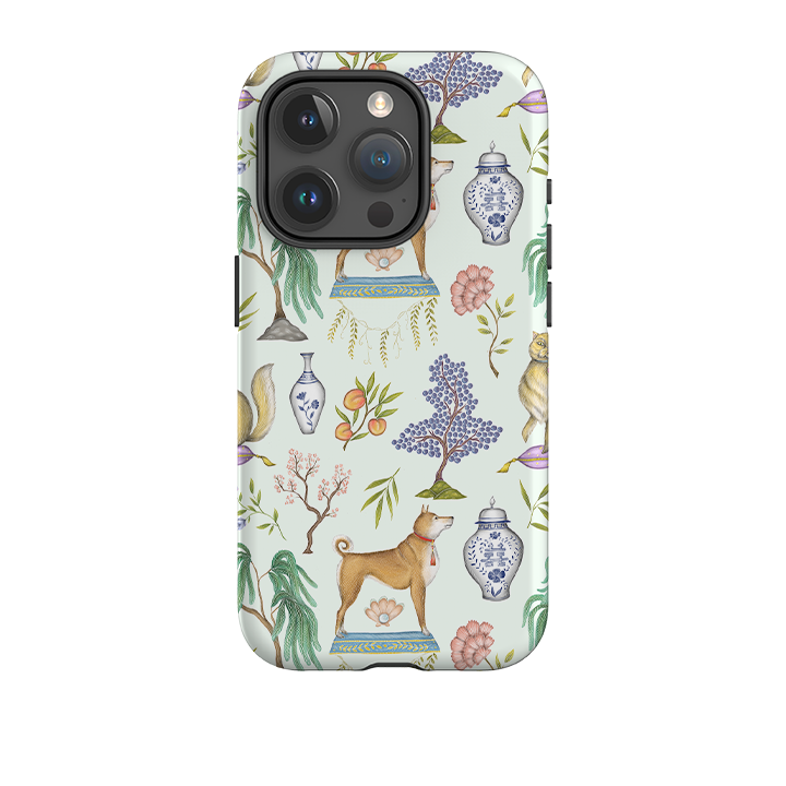 iPhone Tough Case - Chinoiserie Menagerie Green By Catherine Rowe