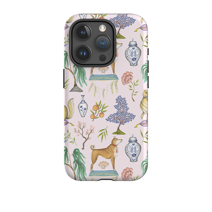 iPhone Tough Case - Chinoiserie Menagerie Pink By Catherine Rowe