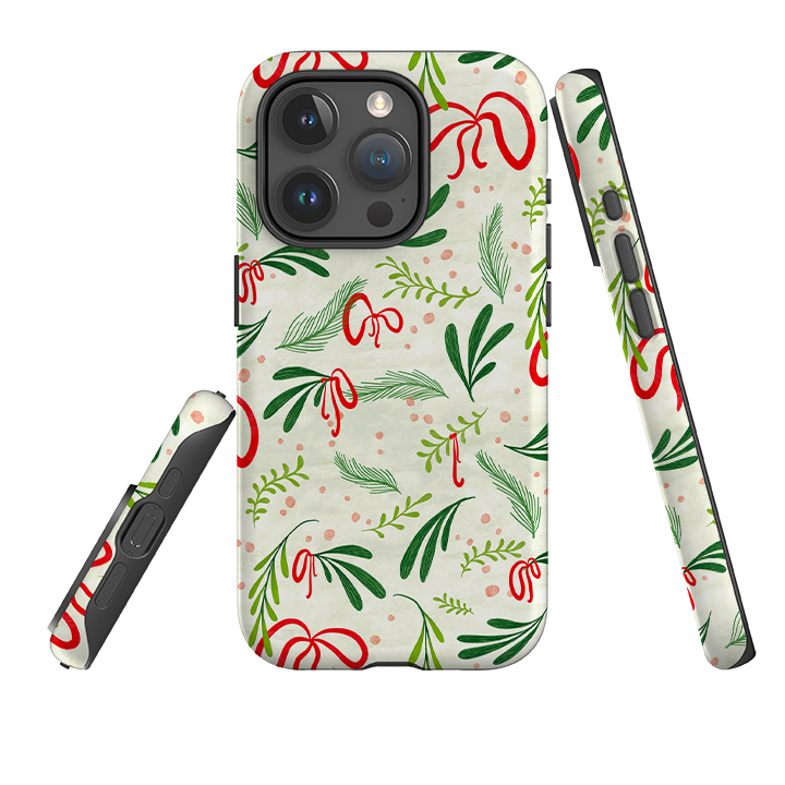 iPhone Tough Case - Christmas Bows By Katherine Quinn