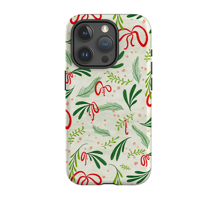 iPhone Tough Case - Christmas Bows By Katherine Quinn