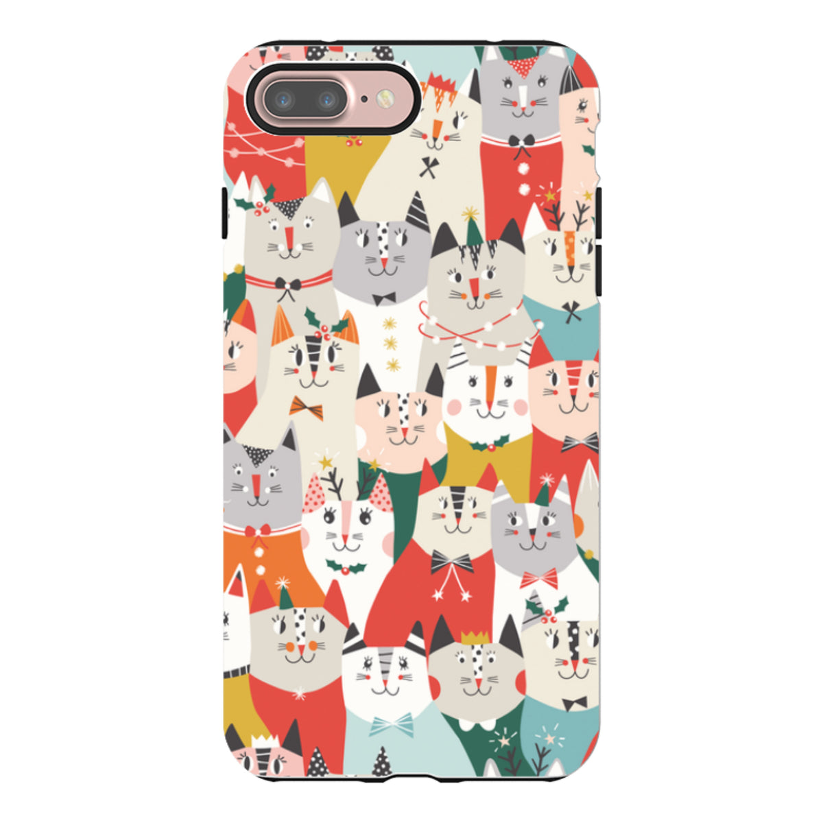 iPhone Tough Case - Christmas Cats By Ali Brookes