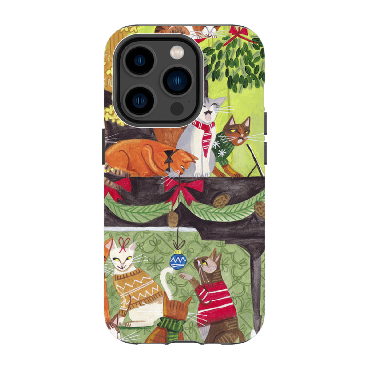 iPhone Tough Case - Christmas Cats II By Caroline Bonne Muller