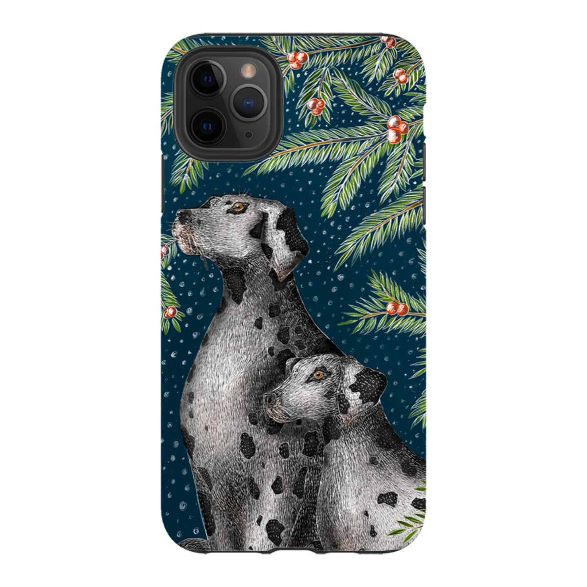 iPhone Tough Case - Christmas Dalmatians By Catherine Rowe