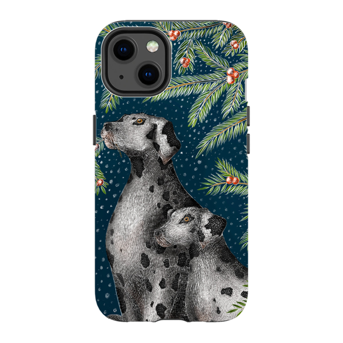 iPhone Tough Case - Christmas Dalmatians By Catherine Rowe